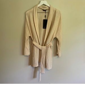 Massimo Dutti Linen Belted Cardigan Small